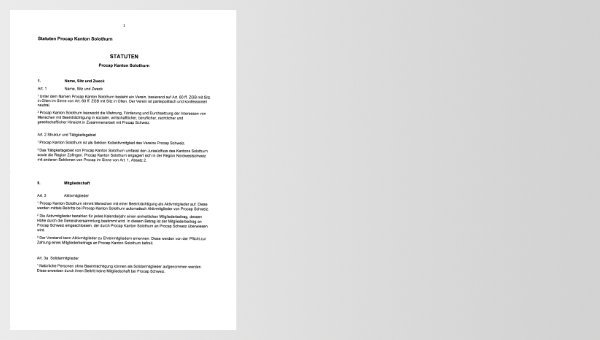 Statuten Procap Sektion Kanton Solothurn